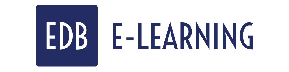Logo de EDB E-LEARNING, la plateforme de formation en ligne de l'ECOLE DE LA BOURSE